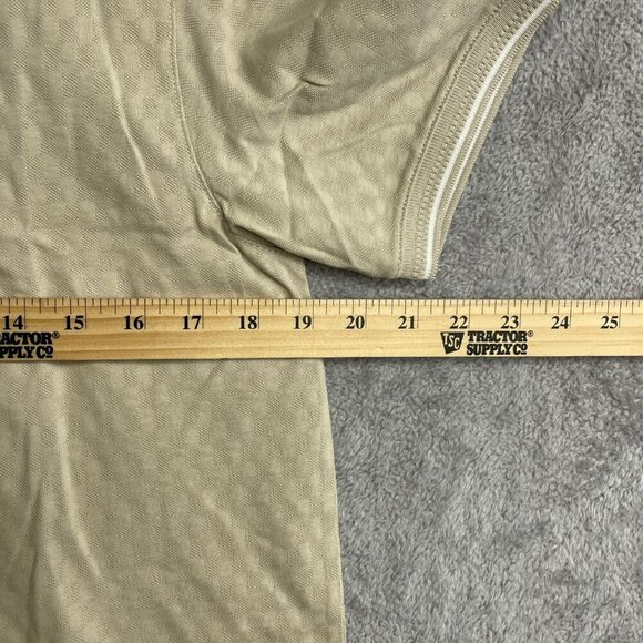 NEW Ted Baker Men's S Polo Shirt Beige Checkered Pattern Short Sleeve - Picture 5 of 9